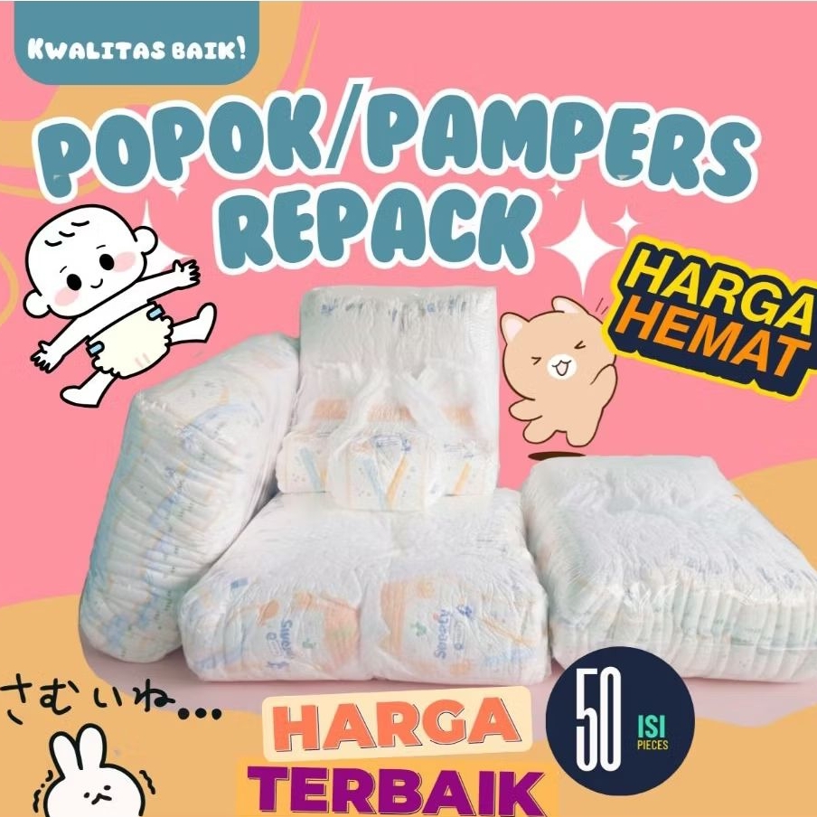 Pampers celana anak non kemasan isi 50. popok anak murah.