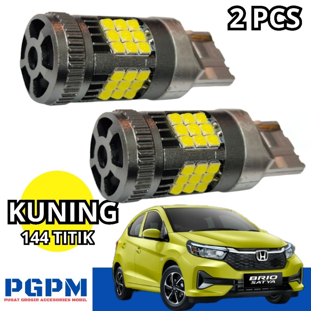 Lampu Sein LED T20 Honda All New Brio Kuning 36 SMD Extra Fan Cooling System Super Terang Mobil 12V 