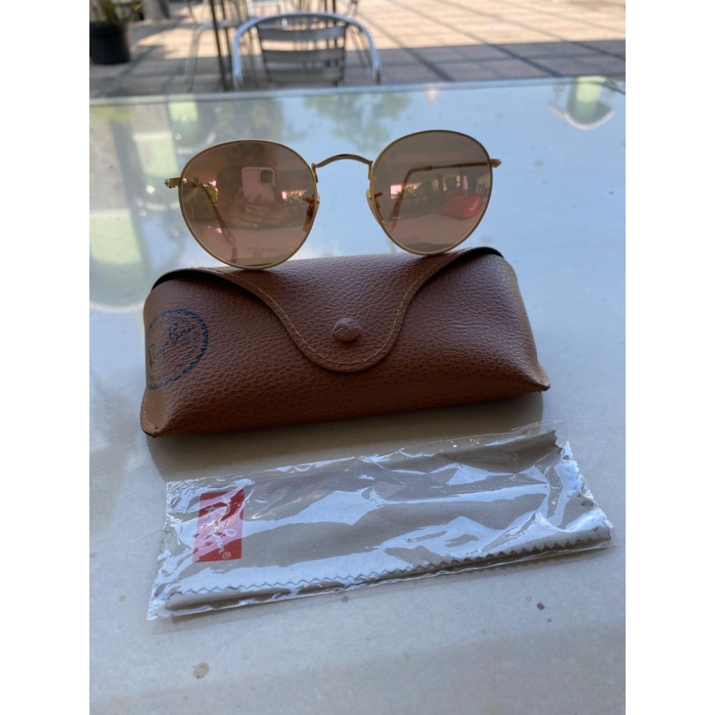 kacamata ray-ban rb 3447 round metal 112/72 sz 50