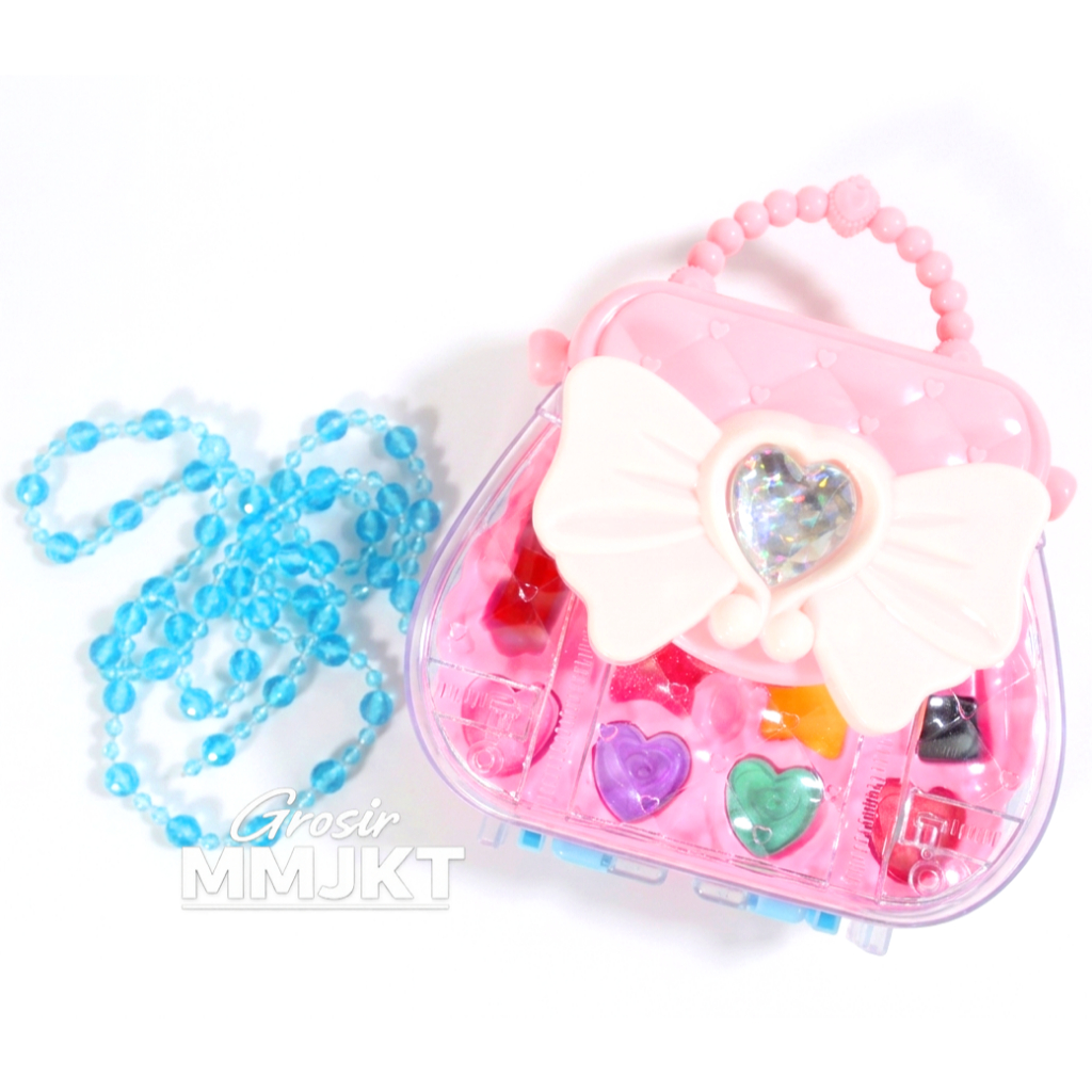GROSIR MAINAN ANAK MURAH TAS MAKEUP FASHION GIRL PR-18051 MAINAN MAKE UP SET TAS GANTUNG MANIK MANIK