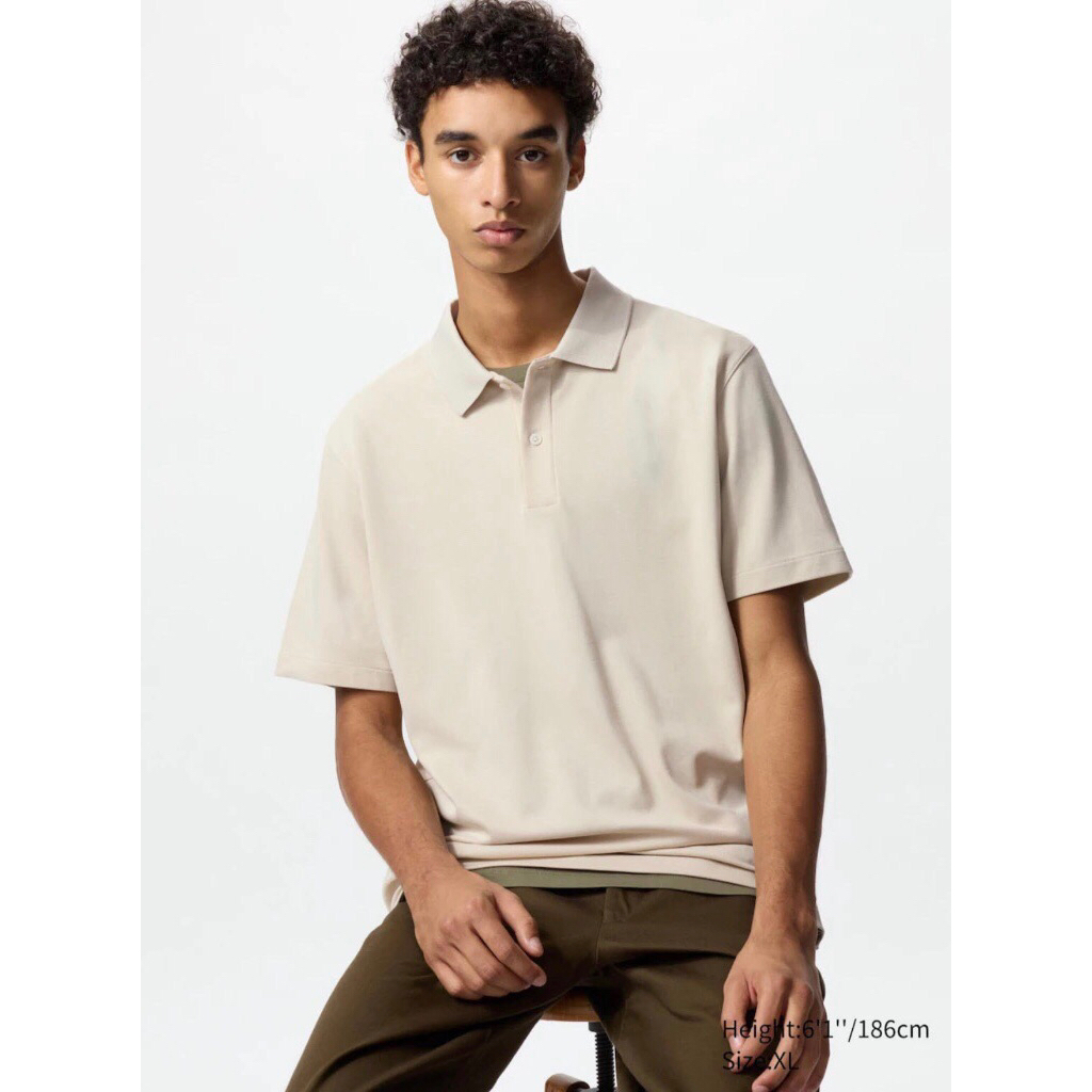 UNIQLO AIRism Polo Cotton Pique Men Polo Shirt
