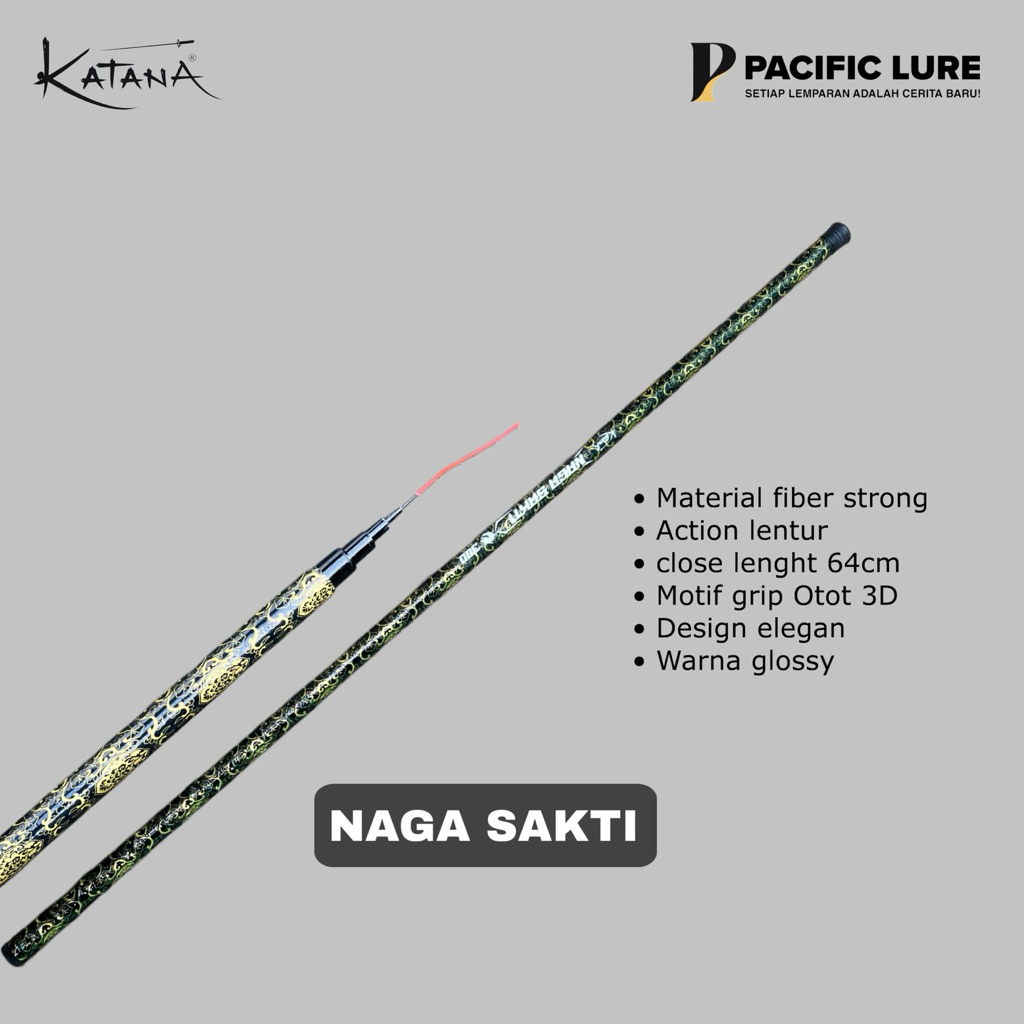 Joran tegek fiber Naga sakti 180cm - 450cm action lentur