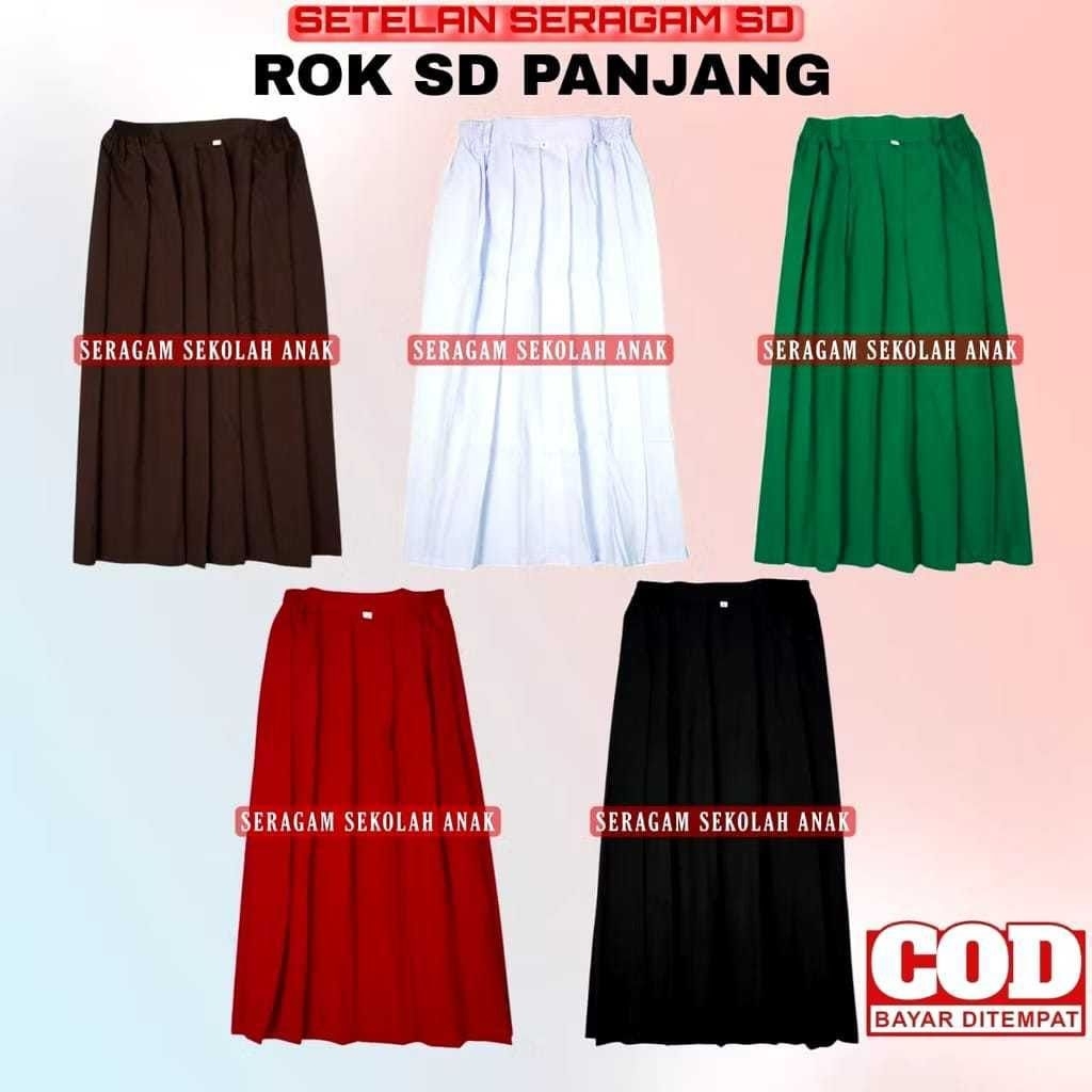 Rok Sekolah SD Perempuan ROK SEKOLAH PANJANG PUTIH ANAK SD