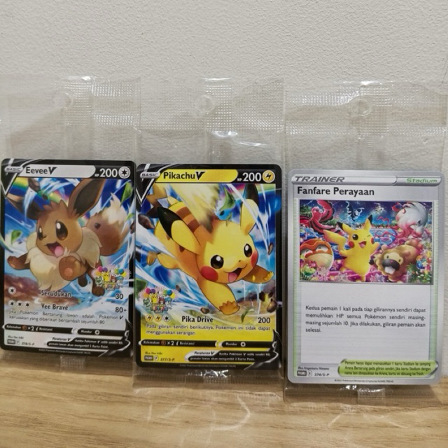 Pokemon TCG Indonesia - Pikachu V, Eevee V, Fanfare Perayaan Set