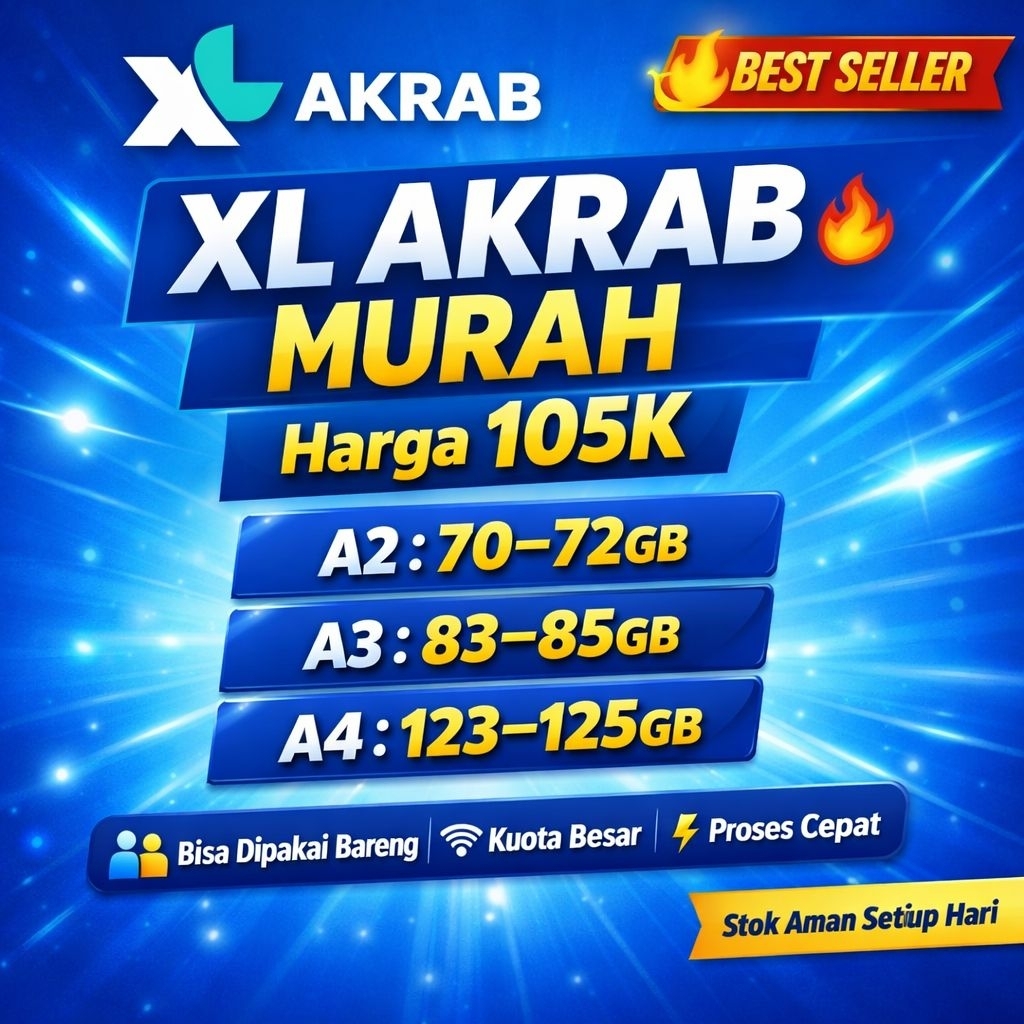 XL Akrab Murah 105K | Kuota Besar 70GB 80GB 120GB | Paket XL Sharing 30 Hari