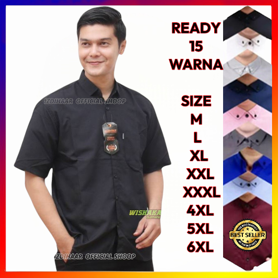 KEMEJA PRIA BOYI TOP MAN LENGAN PENDEK KASUAL FORMAL KERJA PUTIH HITAM NAVY GREY WARNA WHITE
