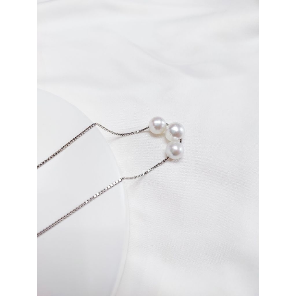 Ana Pearls | Kalung Perak 925 Mutiara Air Laut 5,35 gram - kalung soliter mutiara - kalung mochi mut