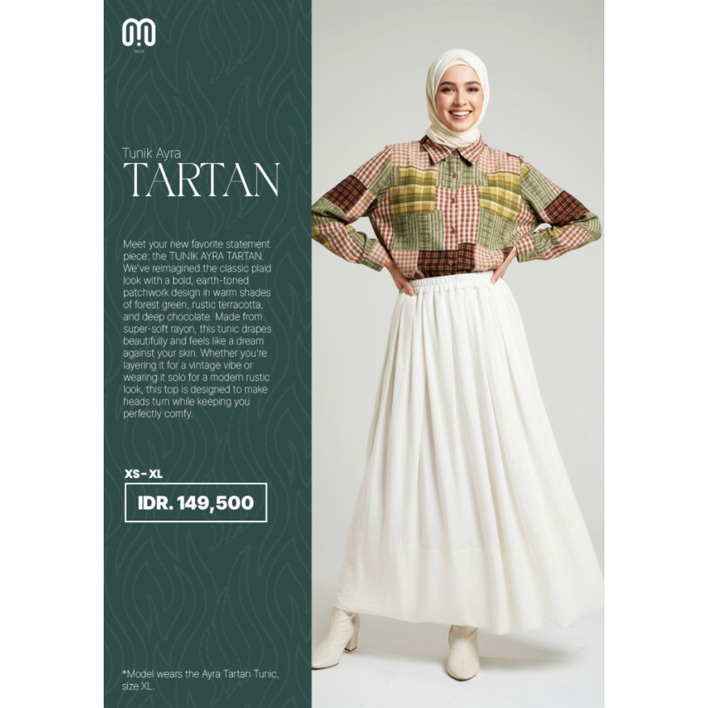 Rabbani X MOT - Tunik Ayra Tartan / Atasan Wanita Kemeja Rabbani Ori
