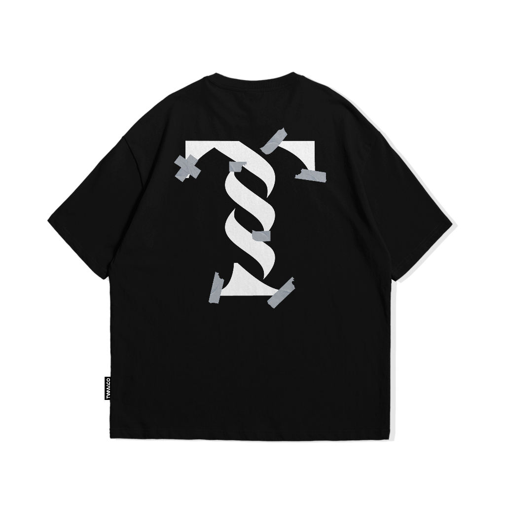 TWINETHRIVE T-Shirt Oversized Black Logo Style T || Kaos Oversize Pria & Wanita Oversized TWNV007