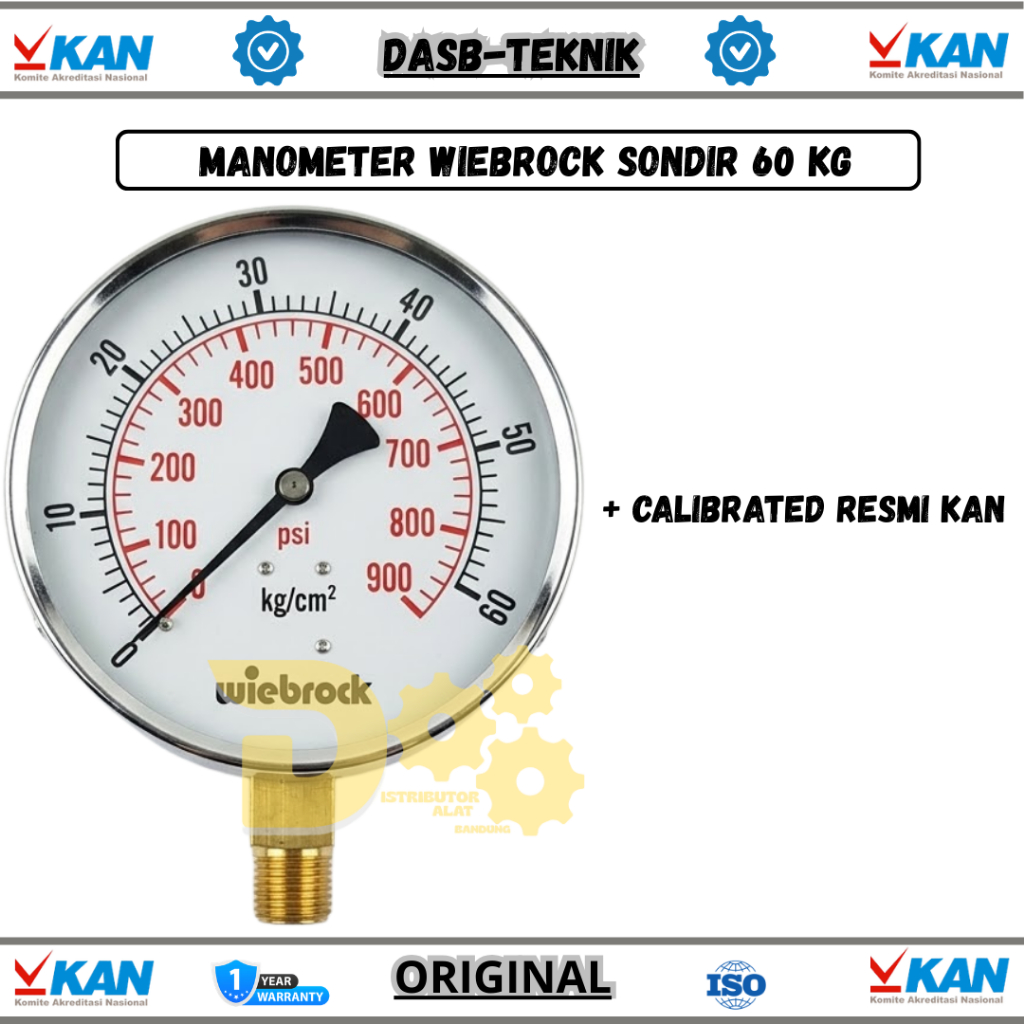 Manometer Sondir 60 kg/cm² - Merk Wiebrock (Dial 6 Inch) - Sertifikat Kalibrasi KAN