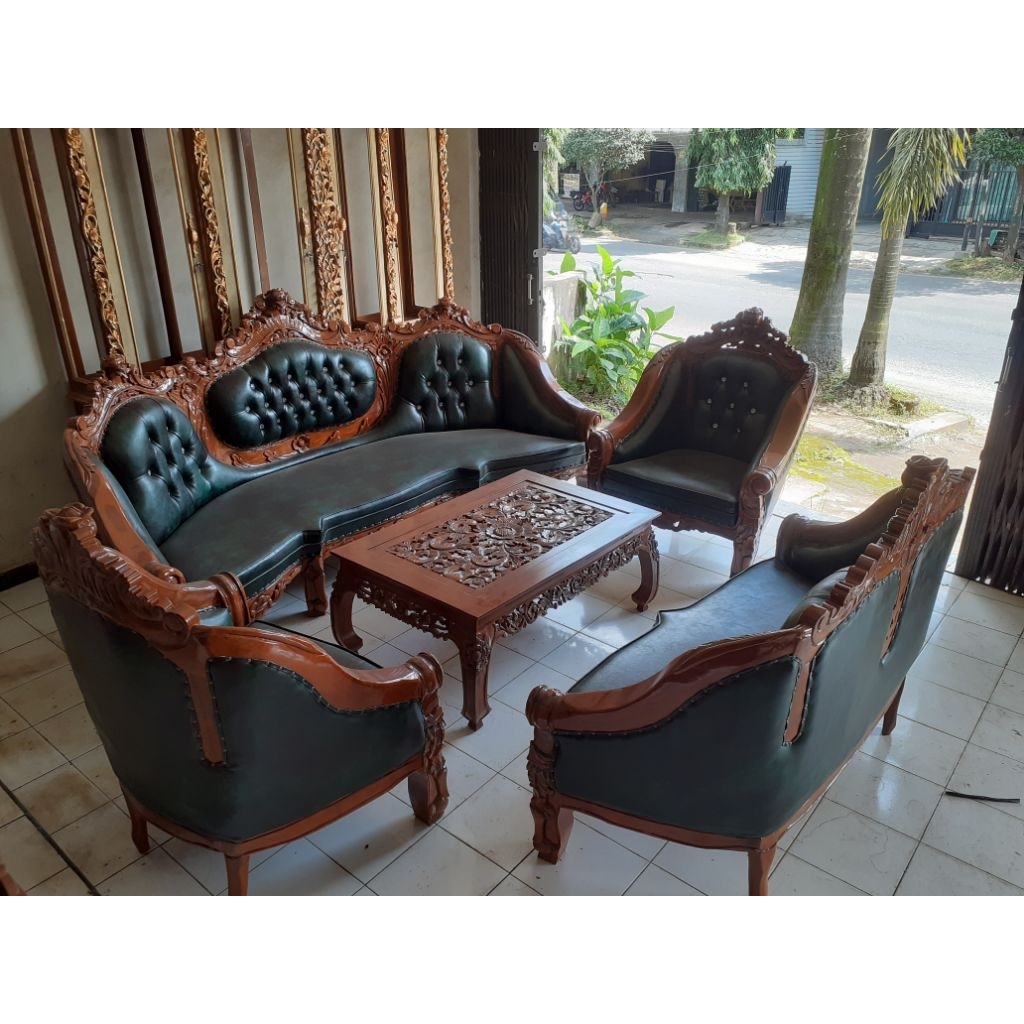 kursi Tamu Ganesa Sofa Tamu Ukira Kayu Jati Modern