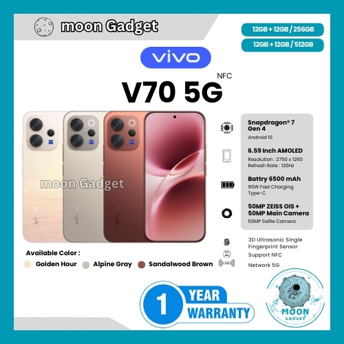 HP VIVO V70 5G 12/512GB, V70 5G 12/256GB, V70 FE 12/256GB, V60 5G 12/512GB (BNIB)