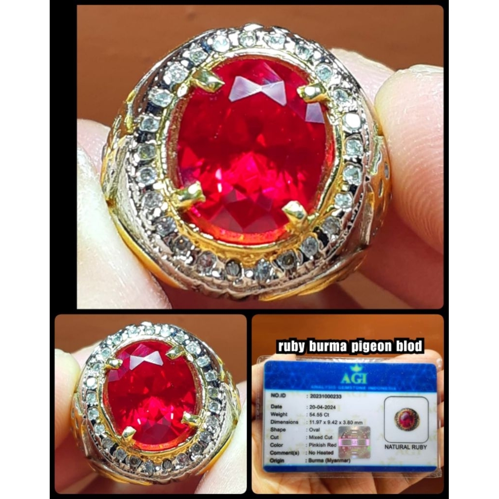 NATURAL RUBY BURMA WARNA MERAH DELIMA ( NTE )
