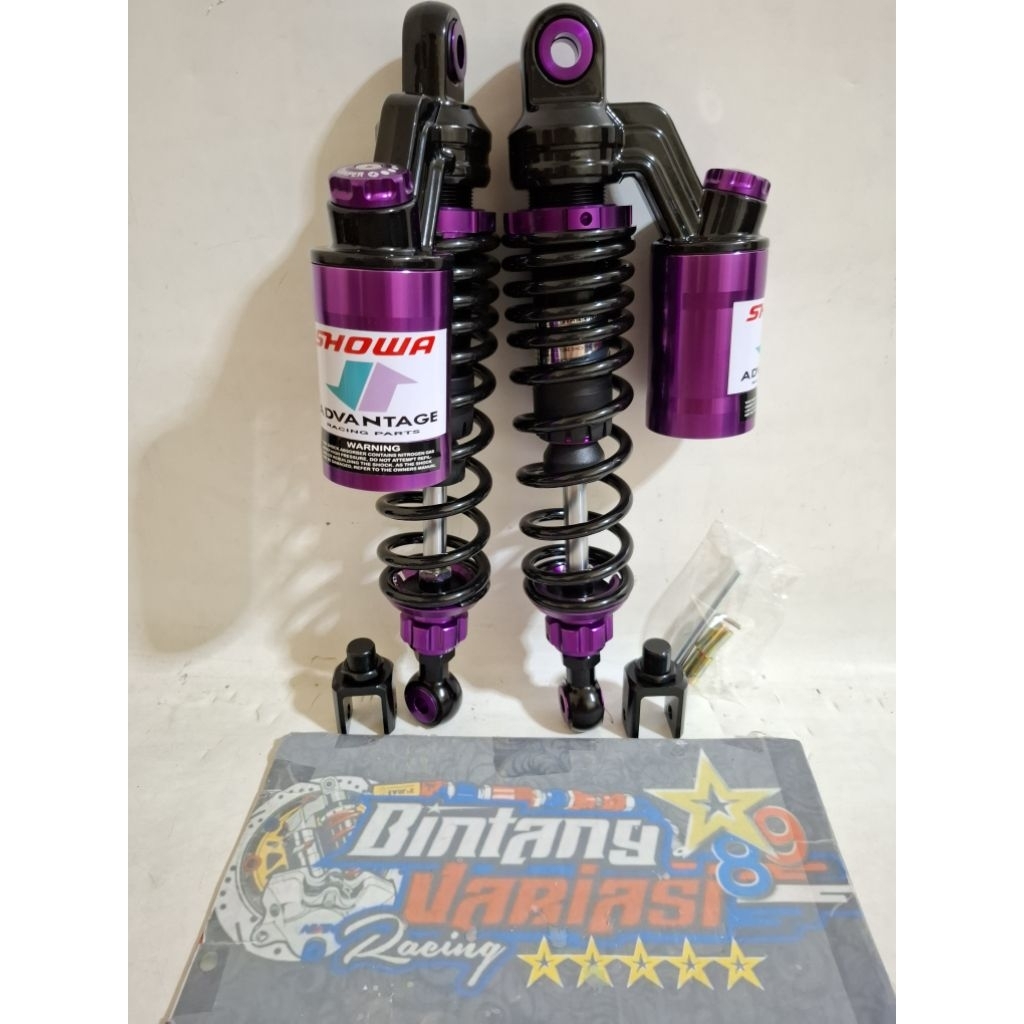 NEW DOUBLE SHOCK ~SHOCKBREAKER SHOWA BLACK PURPLE MODEL EXTREME DOUBLE TABUNG ATAS UK 280MM -320MM -