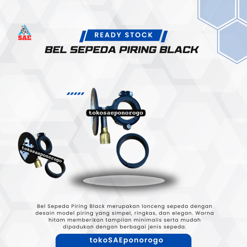 BEL SEPEDA PIRING BLACK LONCENG SEPEDA MODEL PIRING HITAM