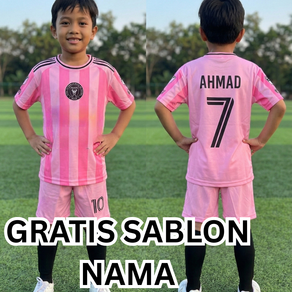 baju bola anak messi inter miami home/jersey messi inter miami home usia 1-12thn