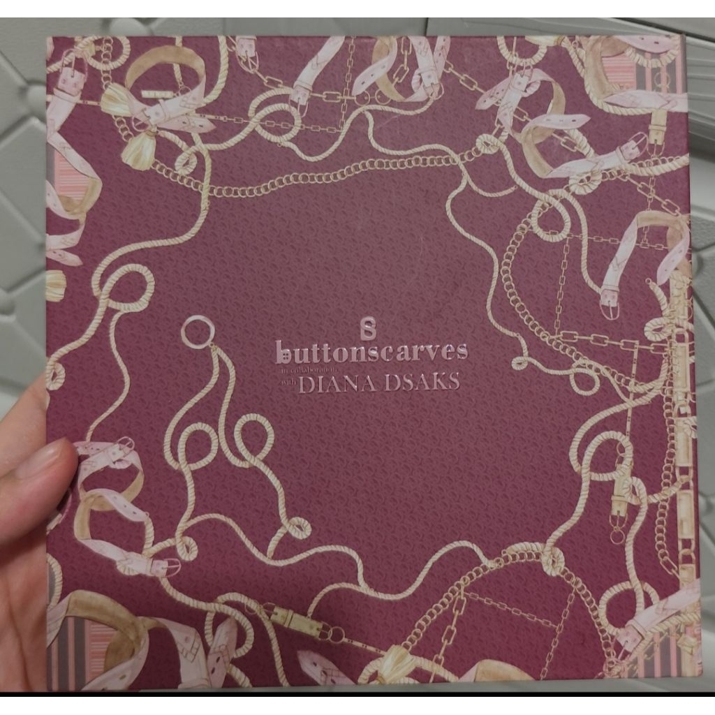 [NEW] CHAIN - NAVY, MAROON THE JOURNEY BUTTONSCARVES LGKP BOX UK. SMALL 90X90