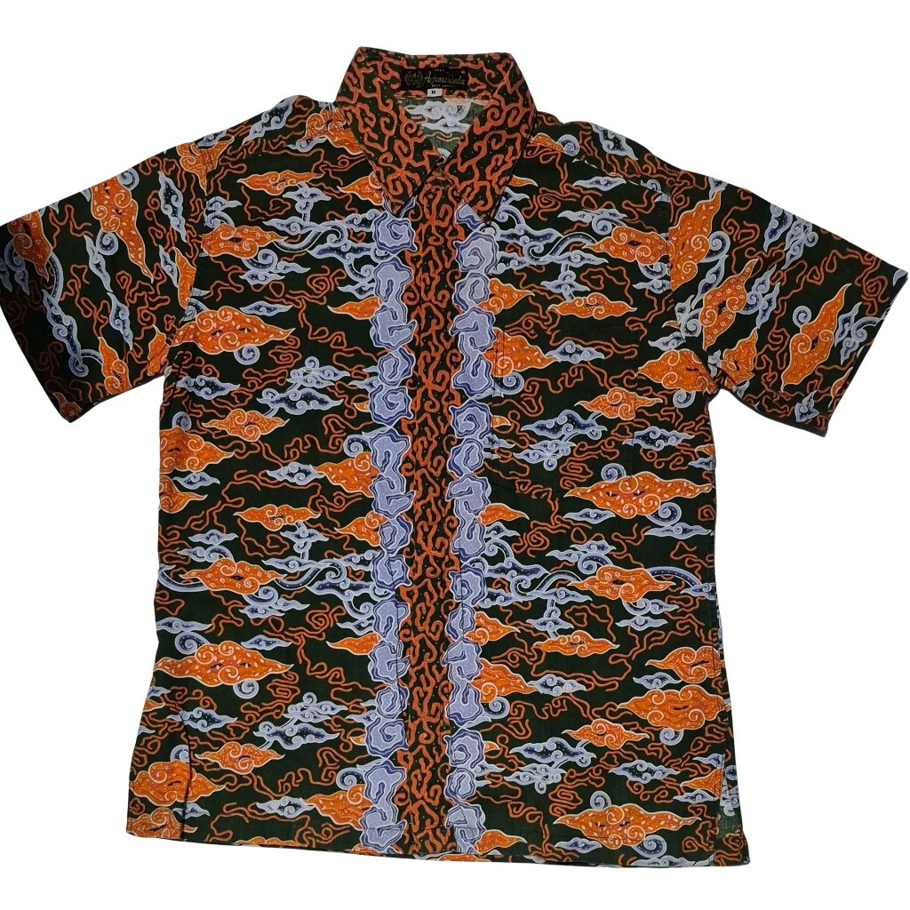 Kemeja Batik Arjuna Weda Pria M Lengan Pendek Motif Unik Preloved