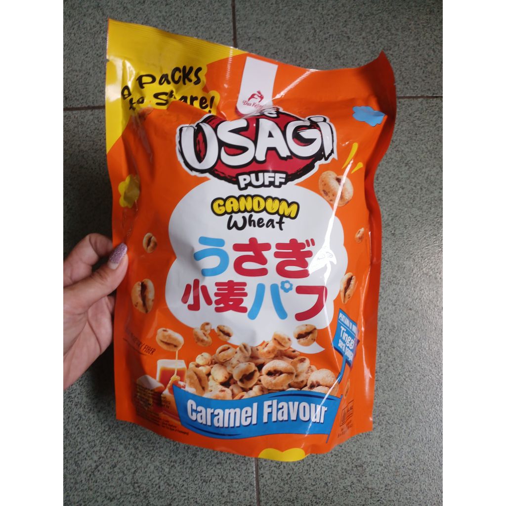 usagi pack puff gandum wheat rasa caramel lezat