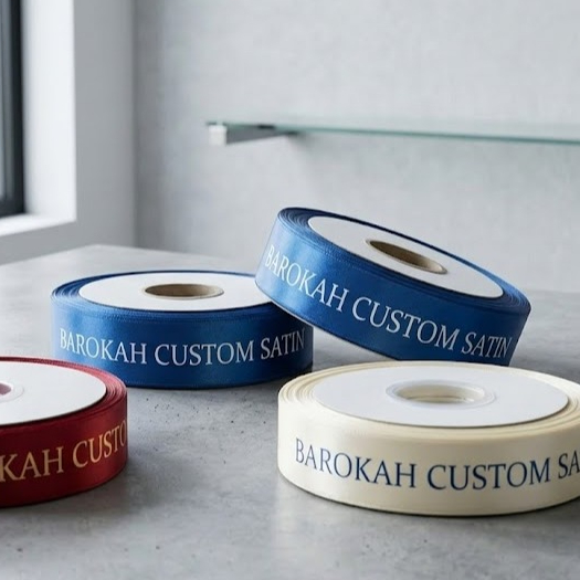 JASA CUSTOM SATIN PER POTONG MEREK / LABEL PRIBADI MEREK /LABEL KAOS