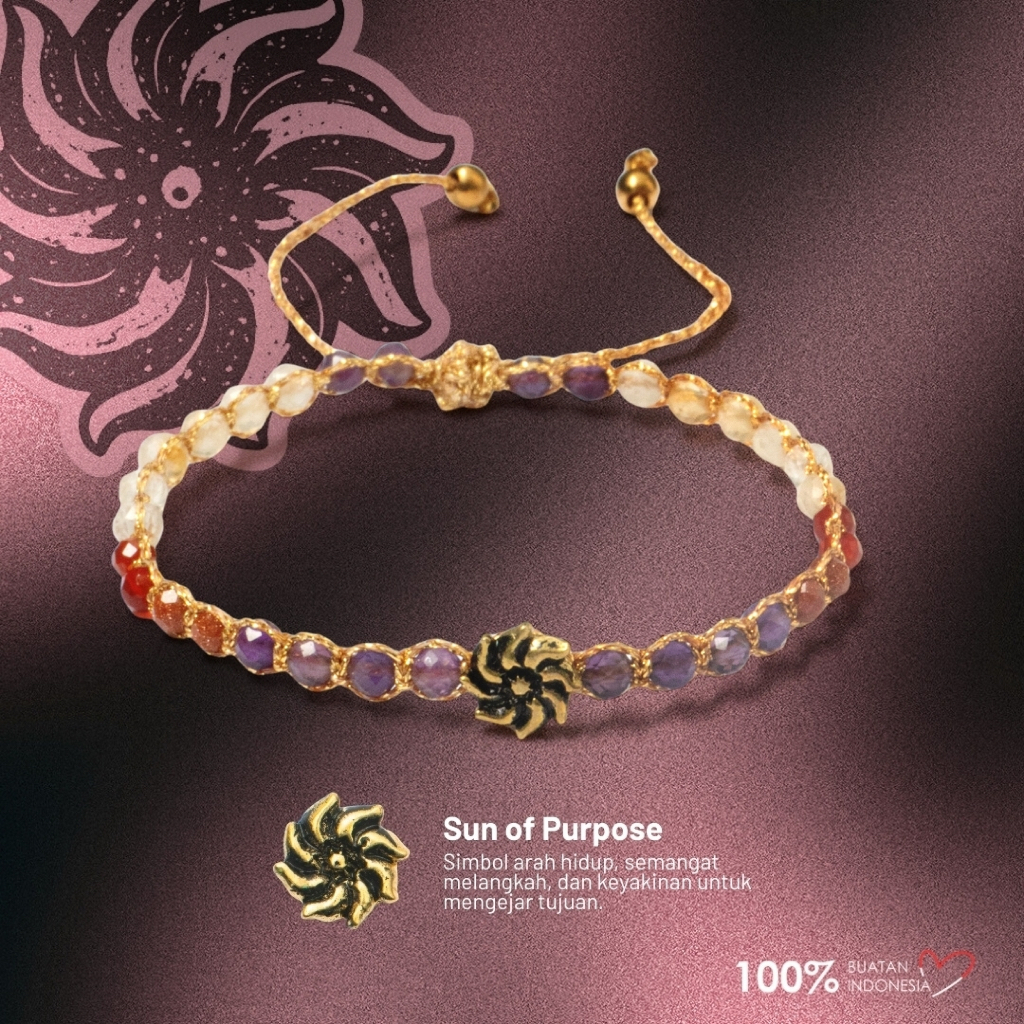 Maknavara - Sun of Purpose - Awaken - RDNB Jewelry - Gelang Wanita/Pria - Batu Alam Natural - Gelang