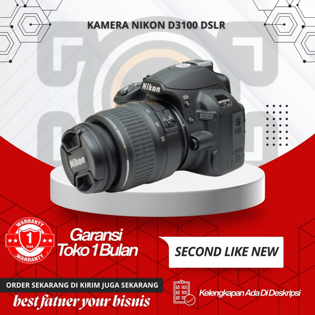 KAMERA NIKON D3100 DSLR PEMULA FULLSET SUPPORT VIDEO SIAP PAKE BUKAN D3200/D3300/D3400/D5000/D5100