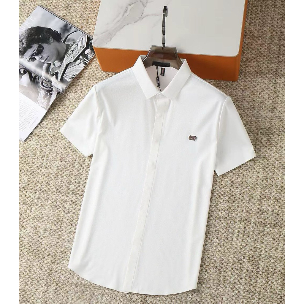 Kemeja pria casual branded putih # AZG-01B