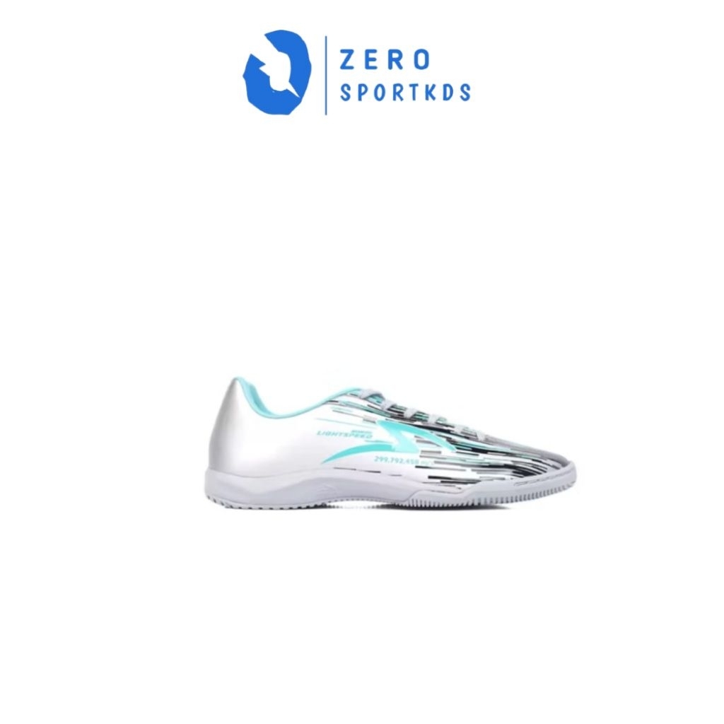SEPATU FUTSAL SPECS LIGHTSPEED REBORN IN SILVER/BLACK/AQUA