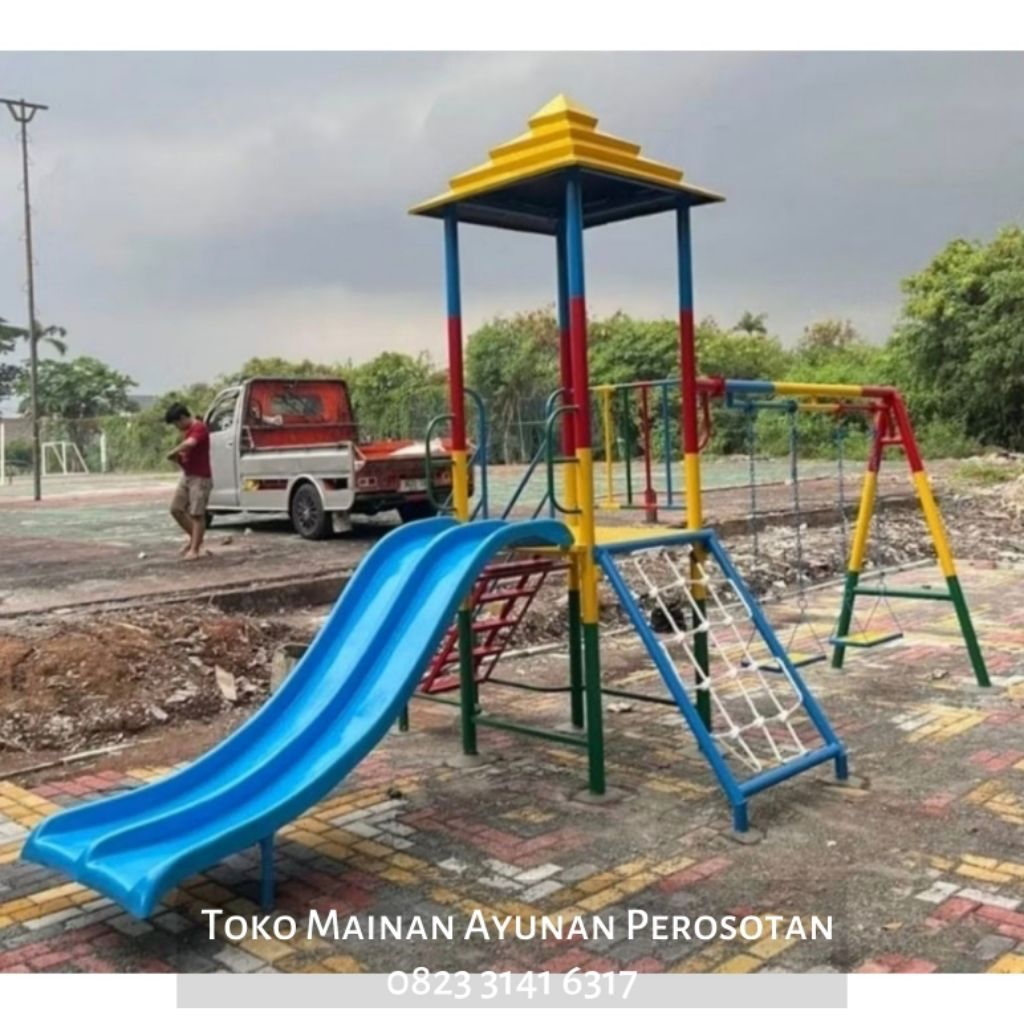 Mainan Ayunan Set Perosotan - Mainan Ayunan Set Prosotan - Playground Ayunan - Mainan Anak Tk Paud -
