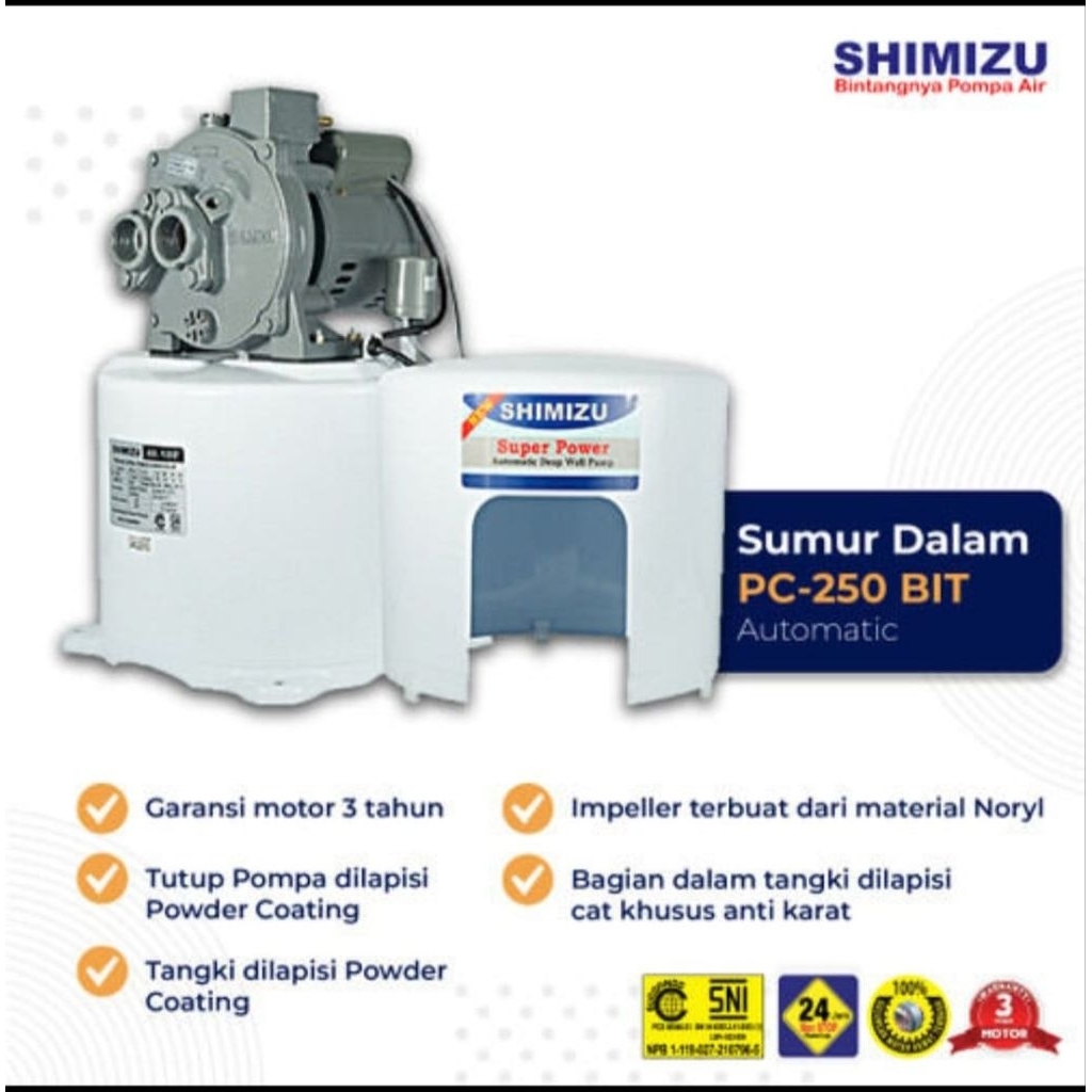 pompa air jet pump shimizu pc 250 bit tabung bawah