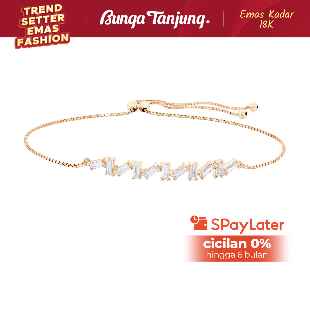 GELANG BAGUETTE DAZZLING B - SDW GOLD - EMAS 18K BUNGA TANJUNG GOLD