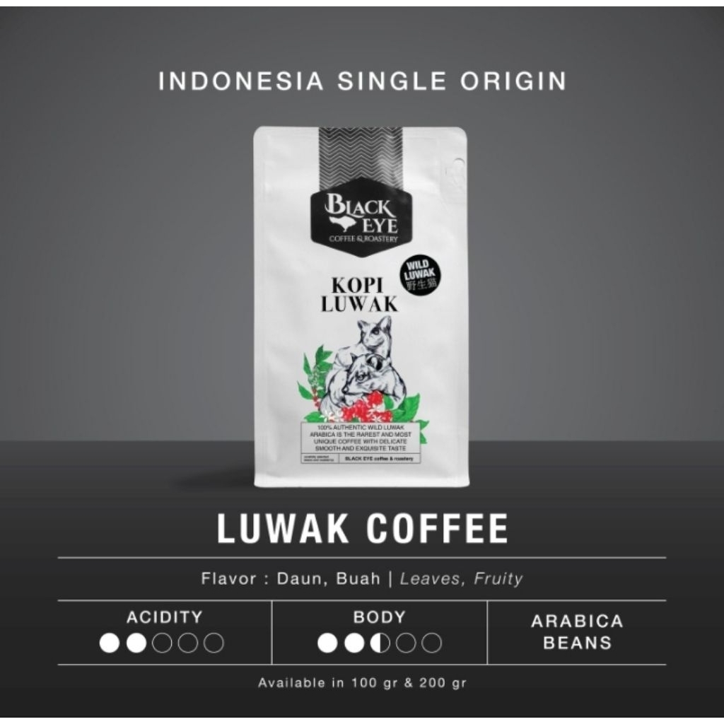 Black Eye Coffee - Luwak Bean 100gr