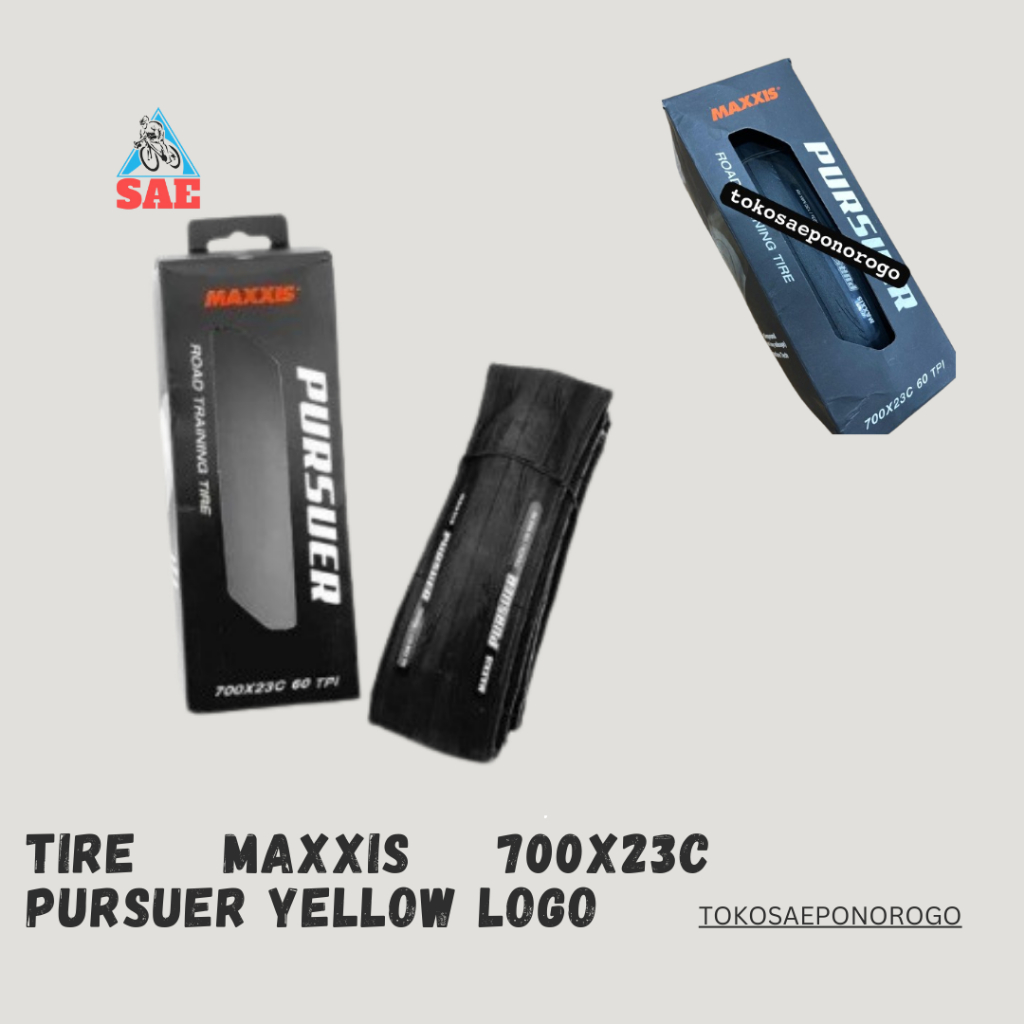 TIRE MAXXIS 700X23C PURSUER YELLOW LOGO BAN LUAR SEPEDA ROAD 700C