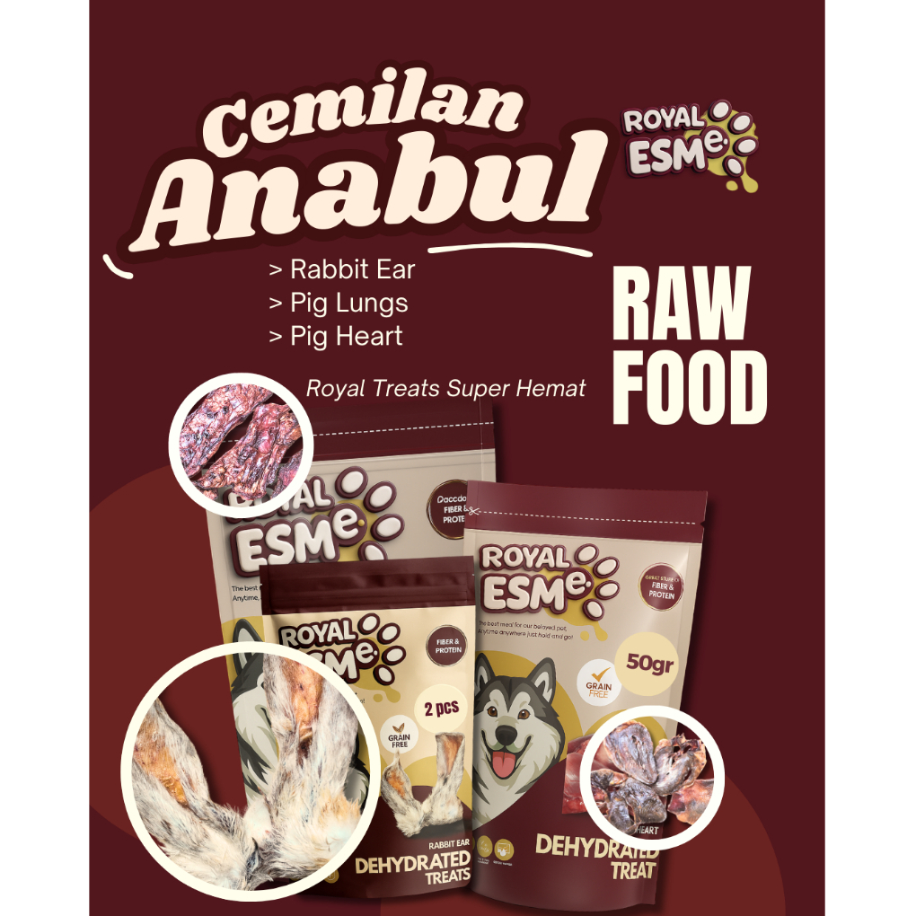 Bundle Snack Favorit Anabul - Rabbit Ear / Pig Heart / Pig Lung