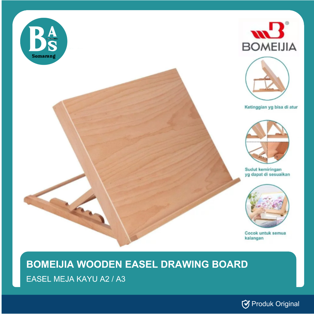 Bomeijia Easel Papan Kayu - Wooden Drawing Board - Meja Kayu Melukis - BAS Semarang