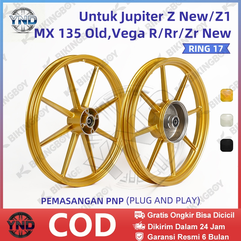 Velg Racing Rims Ring 17 BIKINGBOY 8 Palang Set Komplit Ring | Velg Depan Belakang Jupiter MX 135 / 