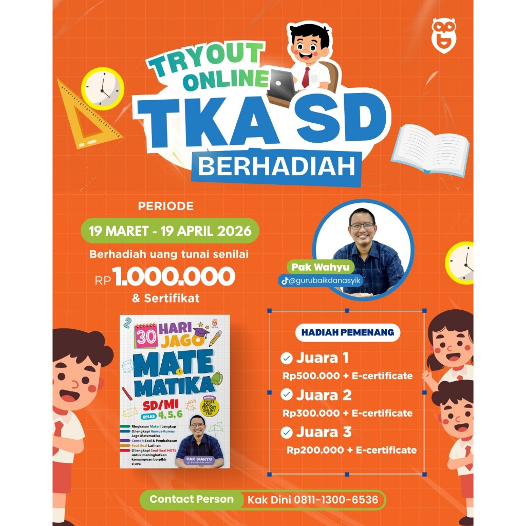 Buku 30 Hari Jago Matematika SD/MI Kelas 4,5,6 By Pak Wahyu - Agro