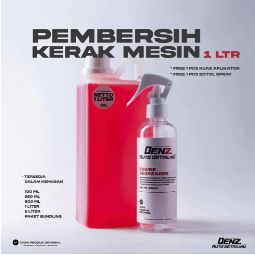NEW - PEMBERSIH KERAK MESIN ENGINE DEGREASER ORIGINAL DENZ AUTO DETAILING - 1 LITER