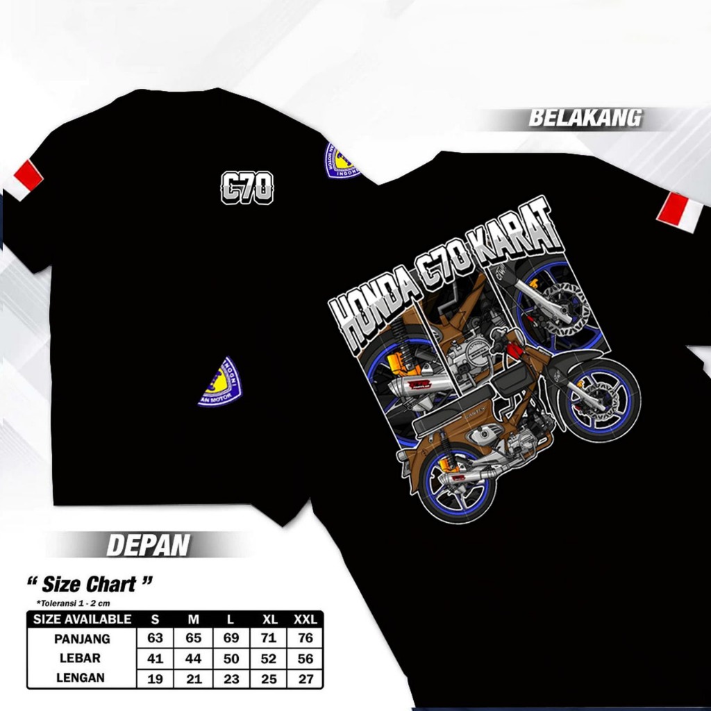 Kaos T Shirt c70 Karat - Kaos C70 Clasic Kualitas Premium - kaos Ragat Pitung Bahan Adem Cotton 24S 