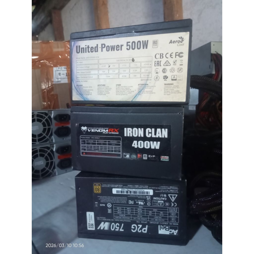 PSU PURE KOMPUTER BEKAS 400W / 450W / 500W / 750W | NORMAL & TESTED