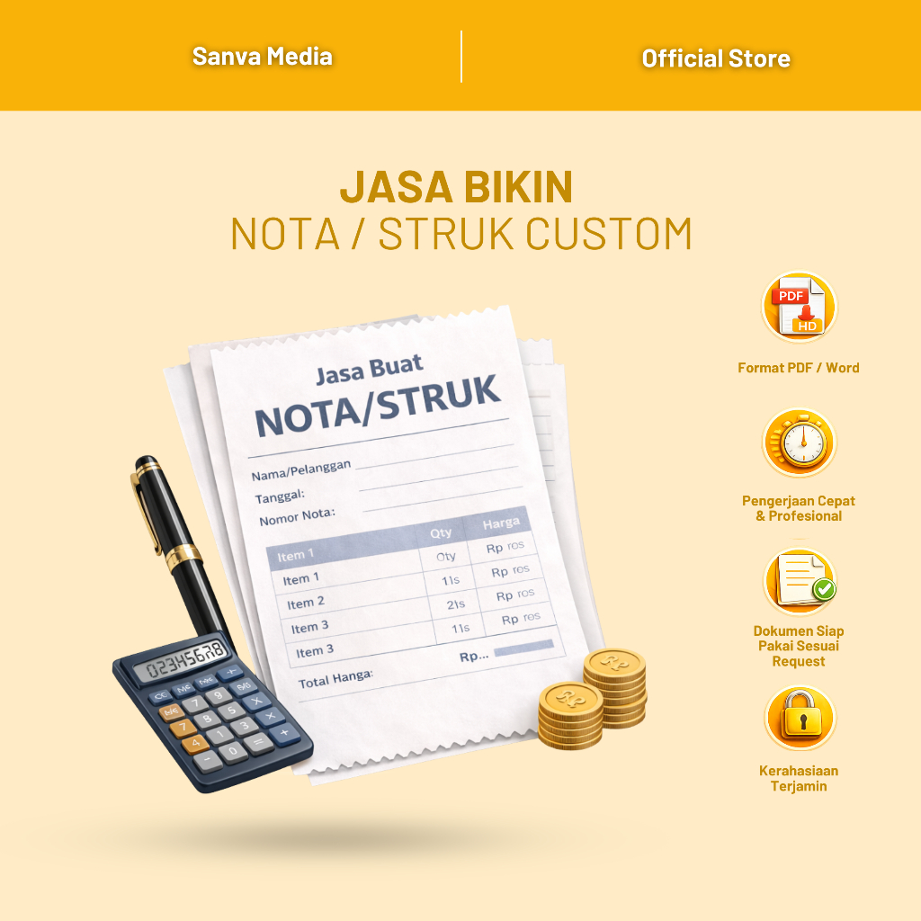 Jasa Pembuatan Nota/Struk Transportasi,Konsumsi,Perjalanan,Nota Tol /Custom 100% ACC