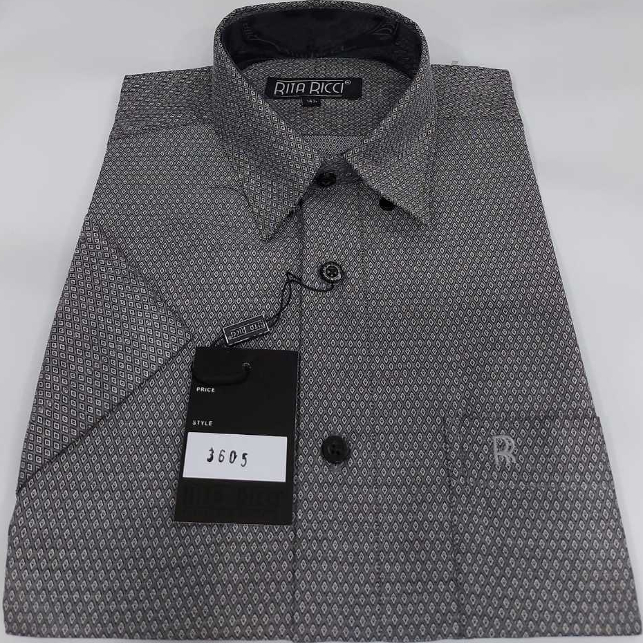 Kemeja Pria RITA RICCI lengan pendek motif RR3605 REGULAR fit JUMBO S-5XL