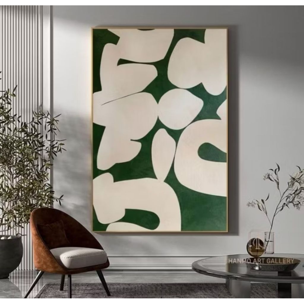 LUKISAN ABSTRAK MINIMALIS MODERN INCLUDE FRAME