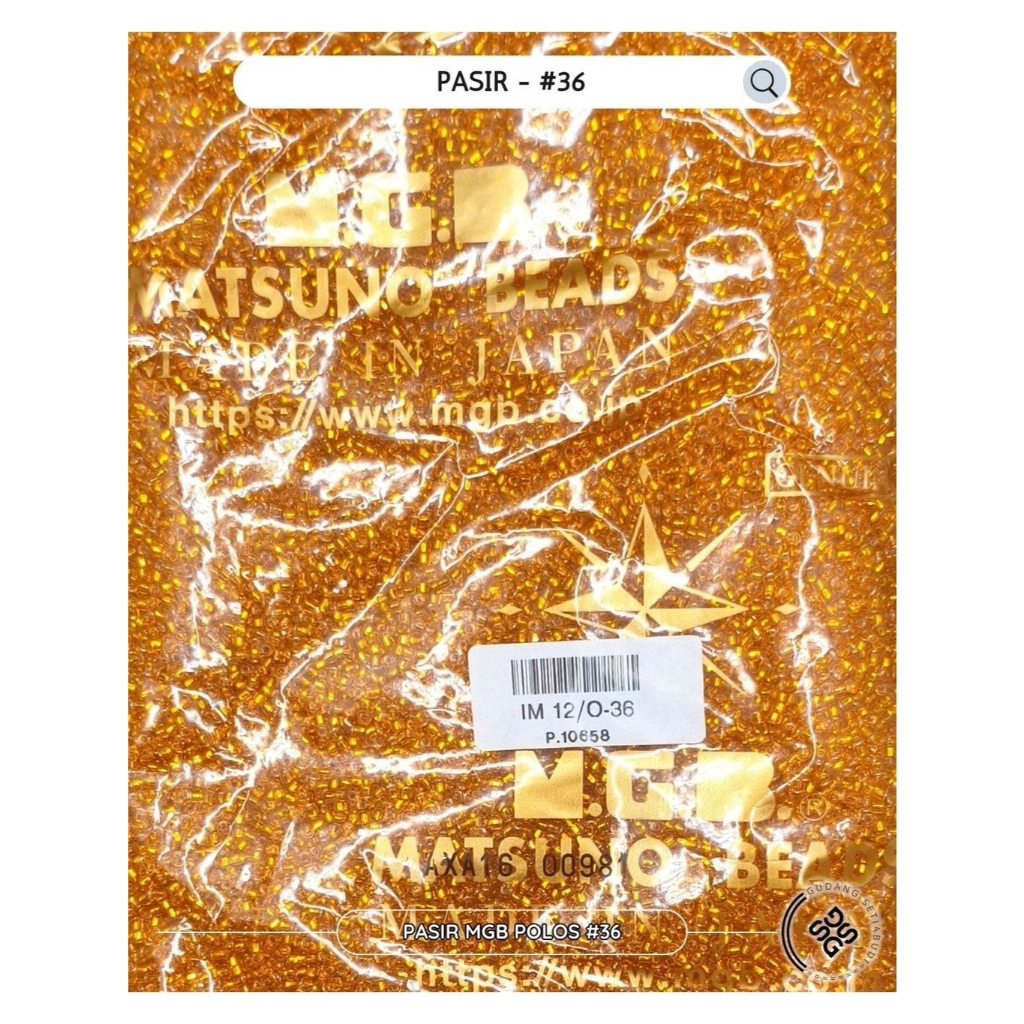 GS Grosir - ( 1 PON / 225 Gram) - Mote Payet Jahit MGB no. 36 - asli Jepang 100% Batang dan Pasir