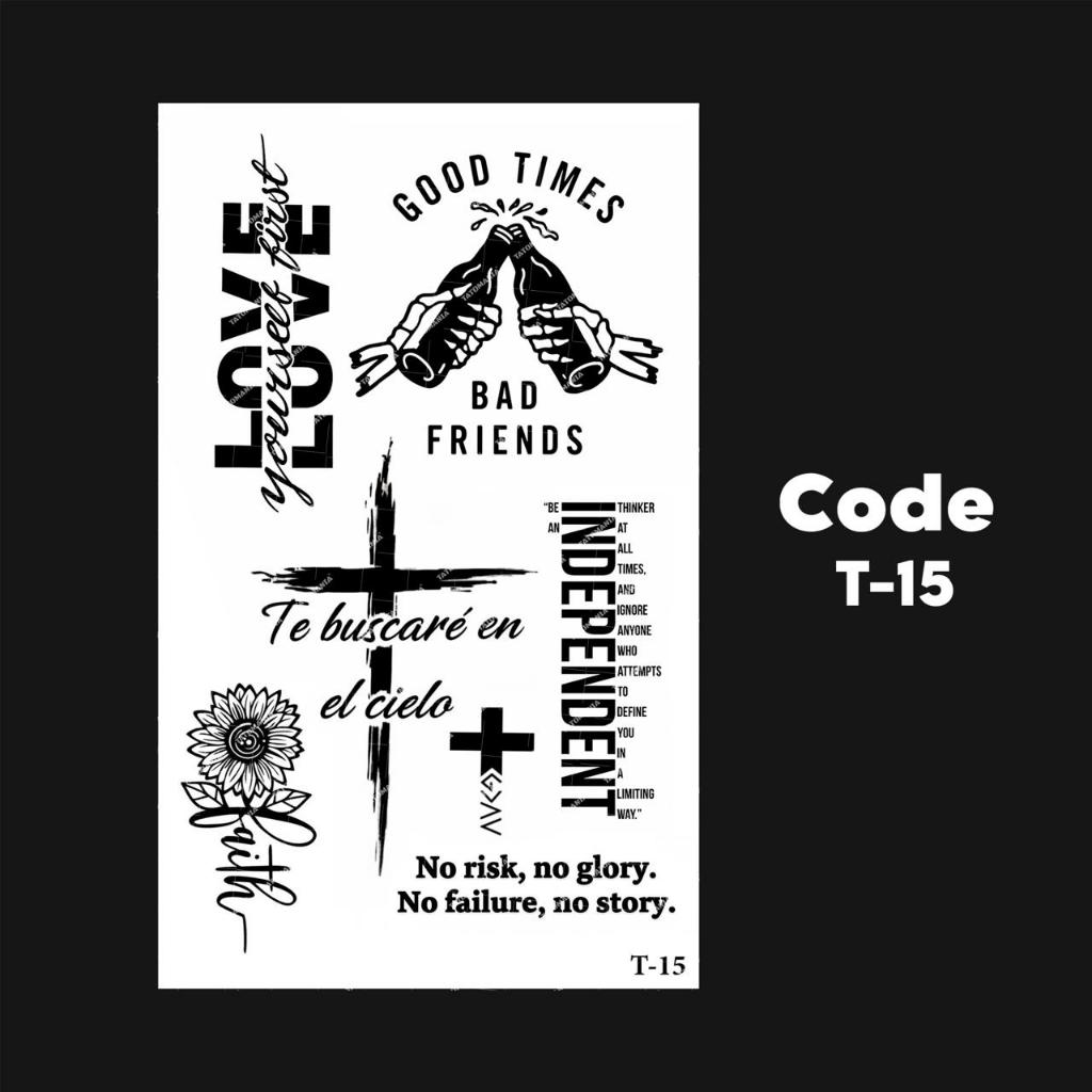 TATOMANIA-Sticker tattoo temporary semi permanent tahan lama tulisan 15