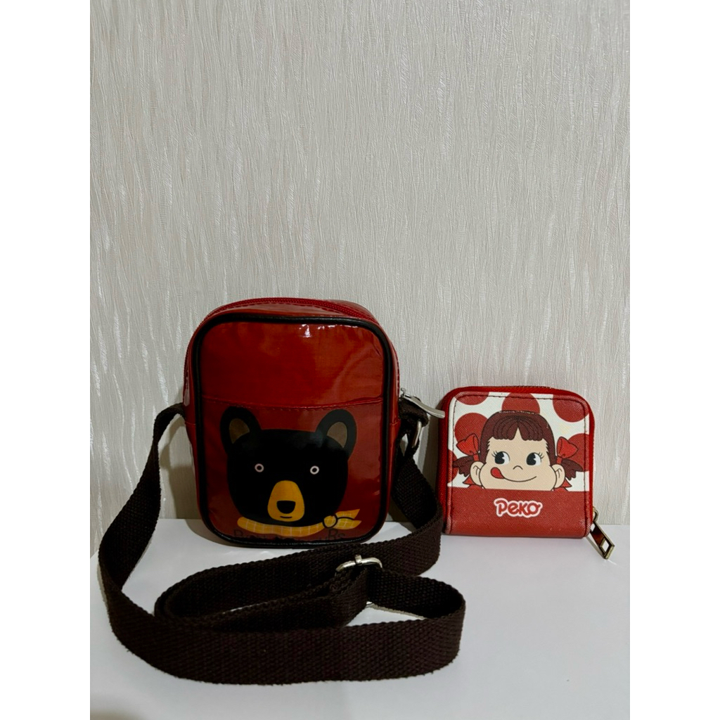 [Preloved] Bundle Bear Sling Bag and Dompet Peko Original