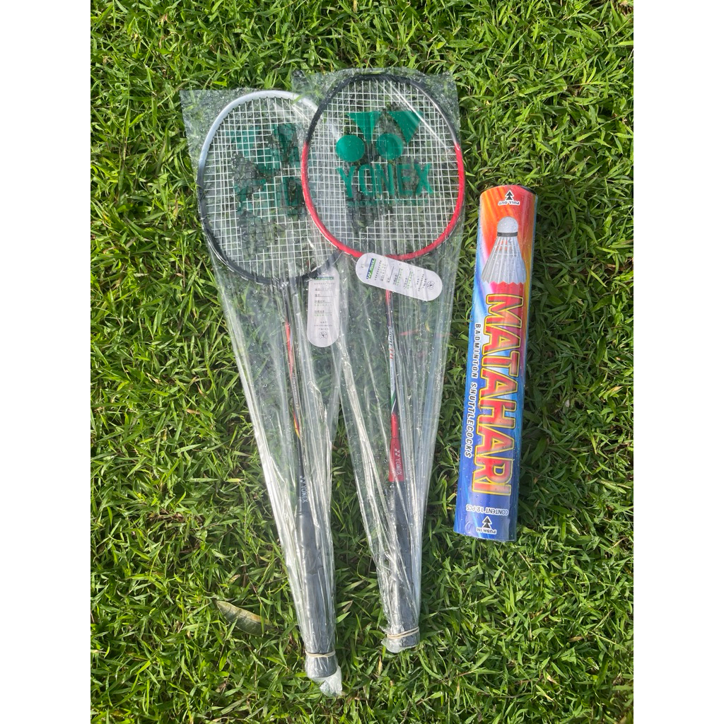 2  raket  kawasaki  + kok isi 12 / raket murah / raket badminton