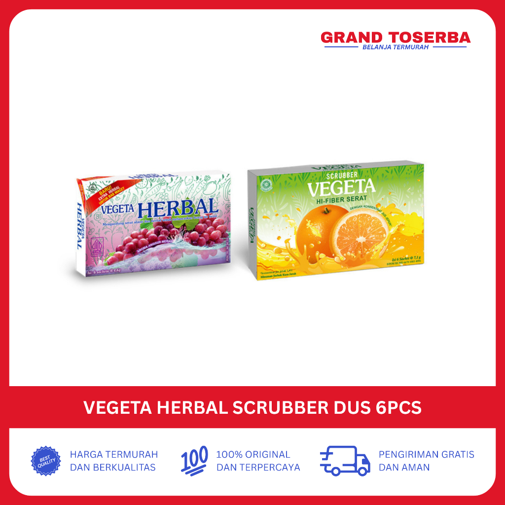 Vegeta Herbal Dus + Vegeta Scrubber Jeruk Dus isi 6pcs