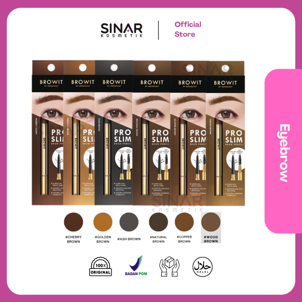 Browit Pro Slim Eyebrow Pencil - Pensil Alis Waterproof