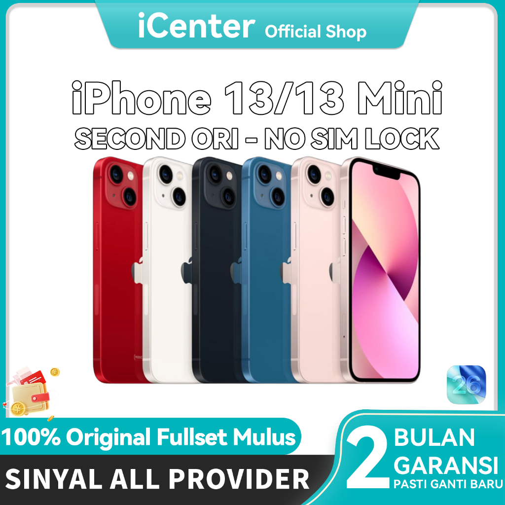 iPhone 13 Second Original 100% iPhone 13 / iPhone 13 Mini 128GB 256GB Normal Fullset Like New